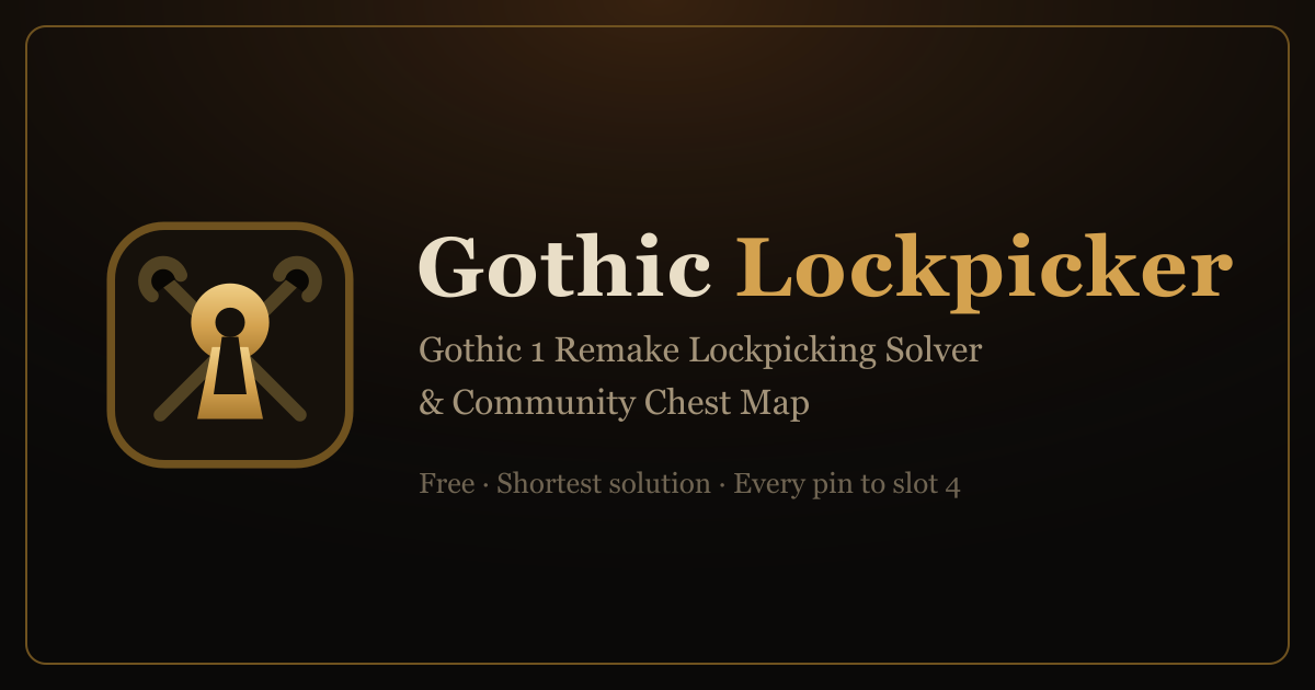 Gothic 1 Remake Lockpicking Guide: How Chest Locks Work · Gothic Lockpicker